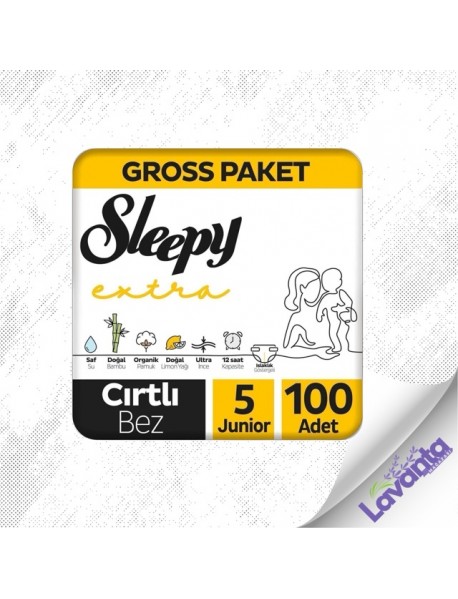 Sleepy Extra Günlük Aktivite Gross Paket Bebek Bezi 5 Numara Junior 100 Adet