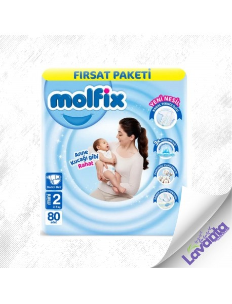 Molfix Bebek Bezi Fırsat Paketi 2 Beden 3-6 Kg 80 Adet