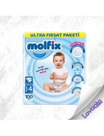 Molfix Bebek Bezi Ultra Fırsat Paketi 4 Beden 7-14 Kg 100 Adet