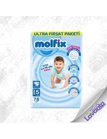 Molfix Bebek Bezi Ultra Fırsat Paketi 5 Beden 11-18 Kg 78 Adet